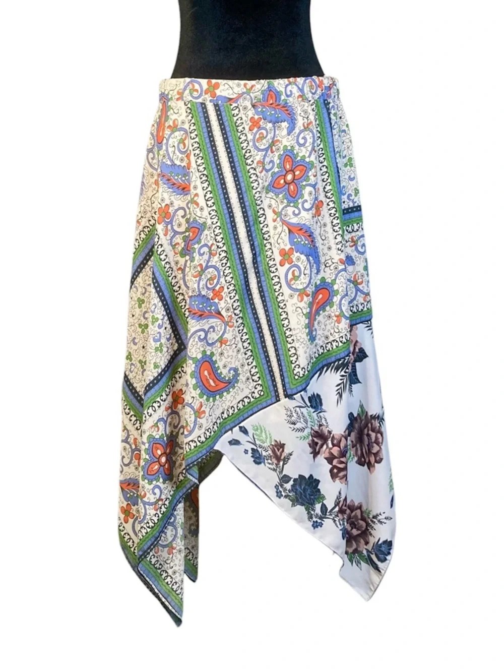 Maeve Anthropologie boho floral paisley handkerchief skirt Size 10 - Picture 1 of 6